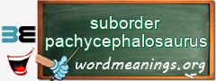 WordMeaning blackboard for suborder pachycephalosaurus